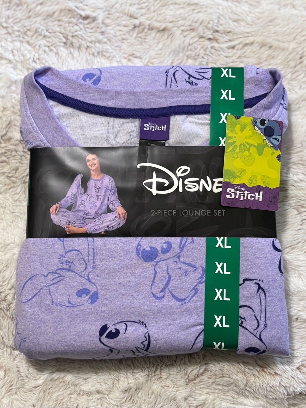 Disney Stitch Women’s 2PC Purple Lounge Set in XL NWT